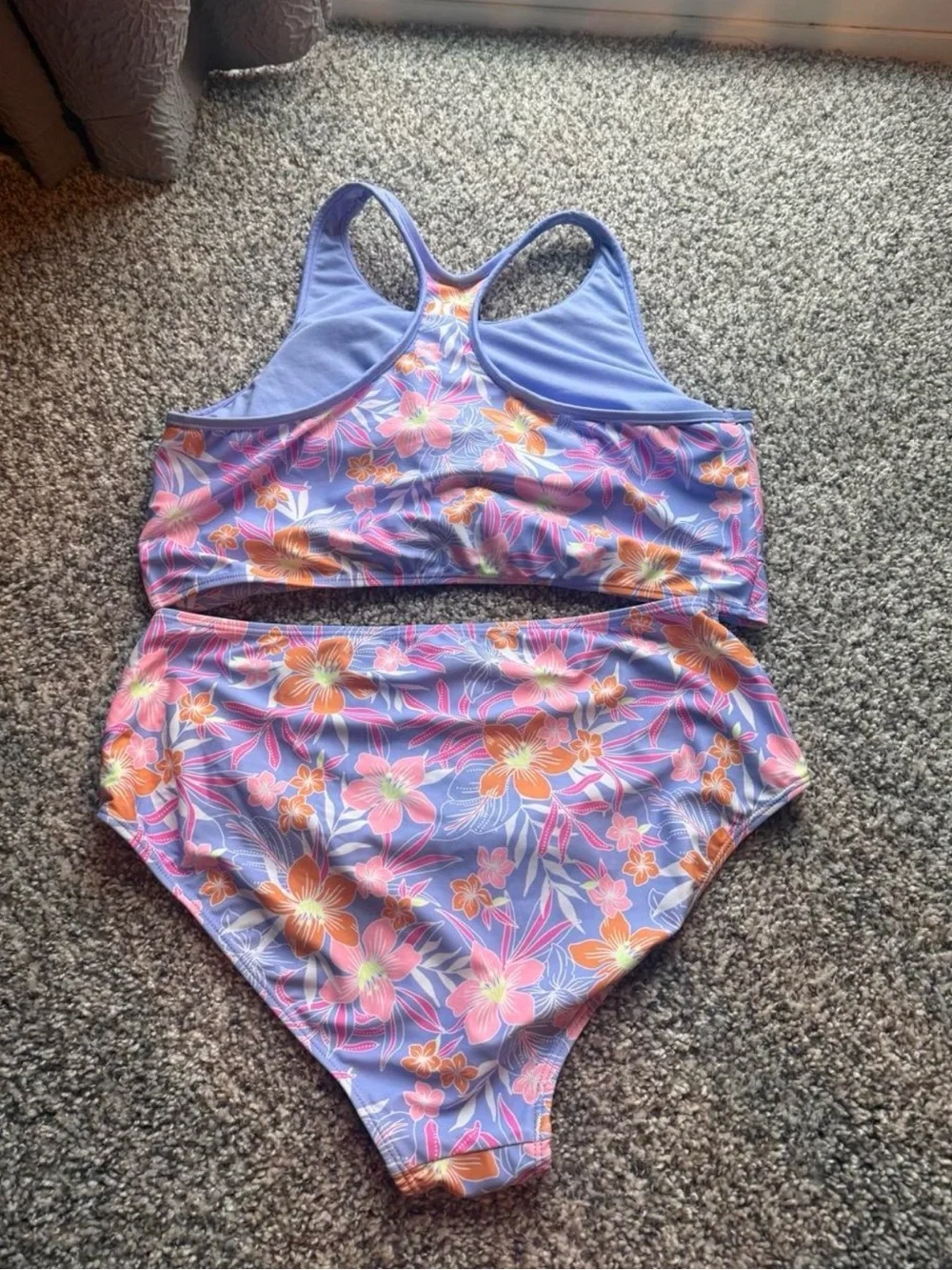 Hurley Girls' Lavender Floral Two-Piece Swim Bikini